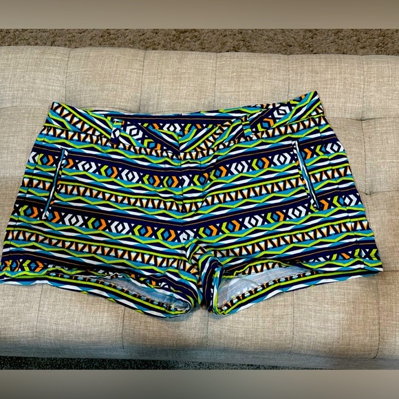 Women’s Stylus High Rise Abstract Multicolor Shorts | Size 14 | NWOT - Picture 1 of 5